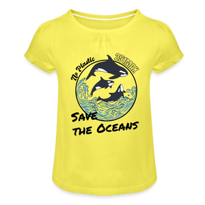 No Plastic - Mädchenshirt - yellow